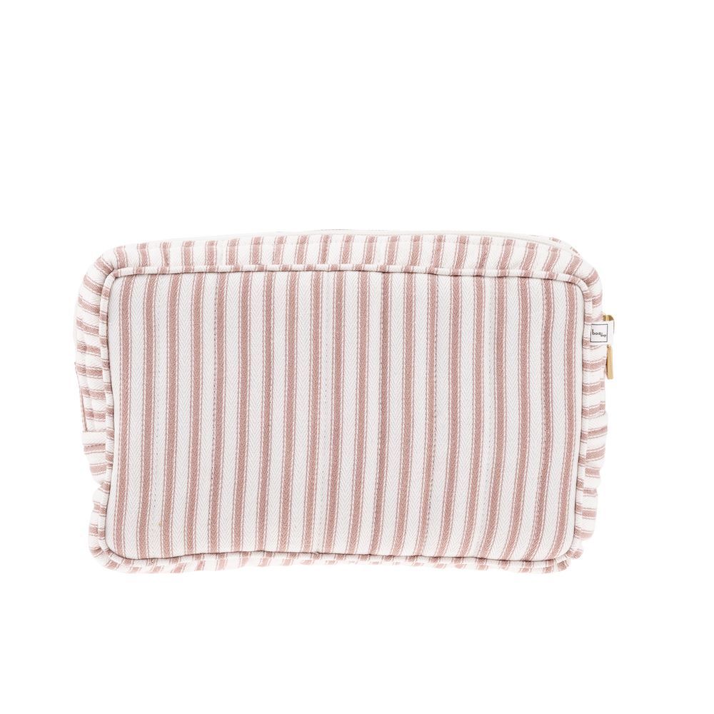 POUCH SMALL MW TICKING STRIPE DUSTY PINK