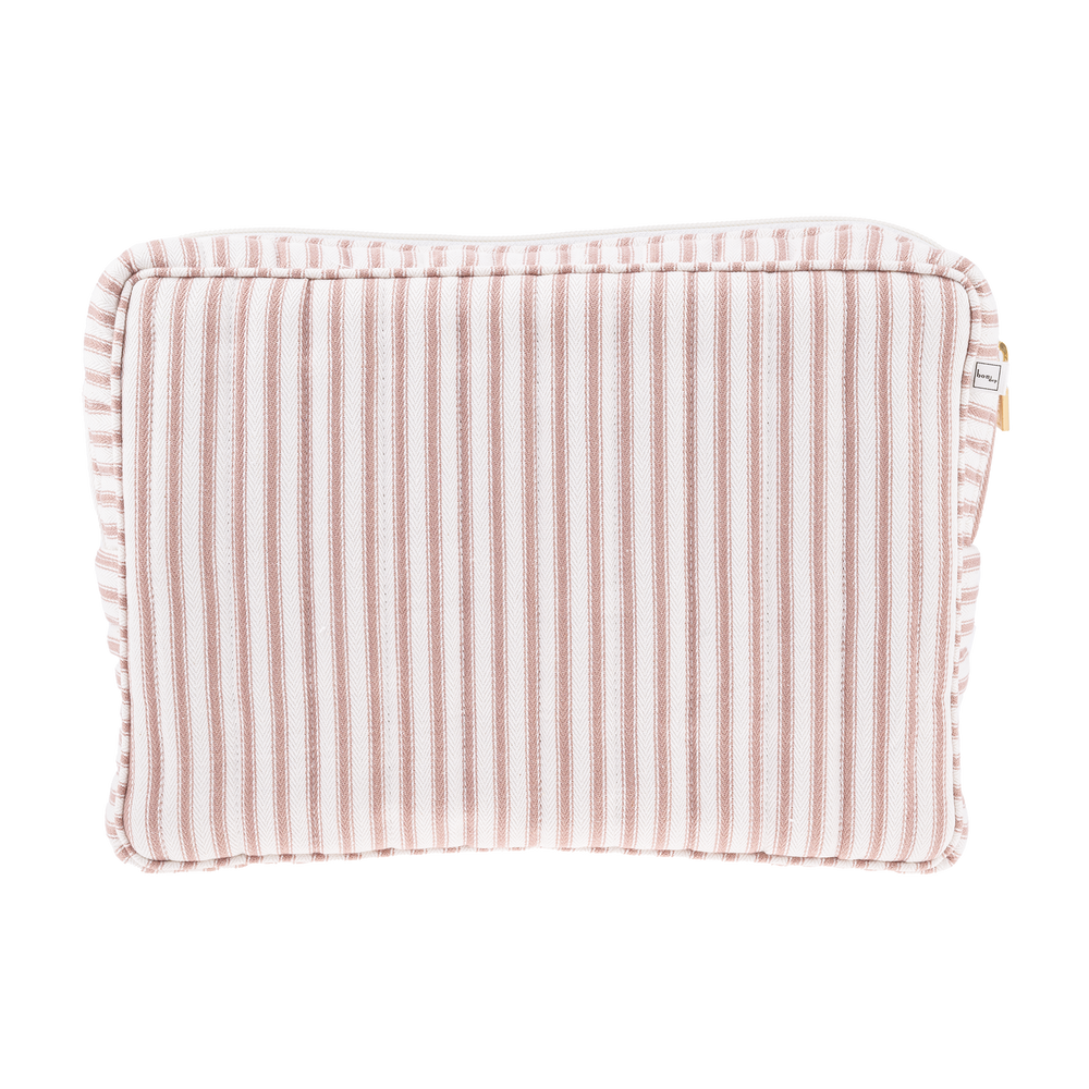 POUCH BIG MW TICKING STRIPE DUSTY PINK