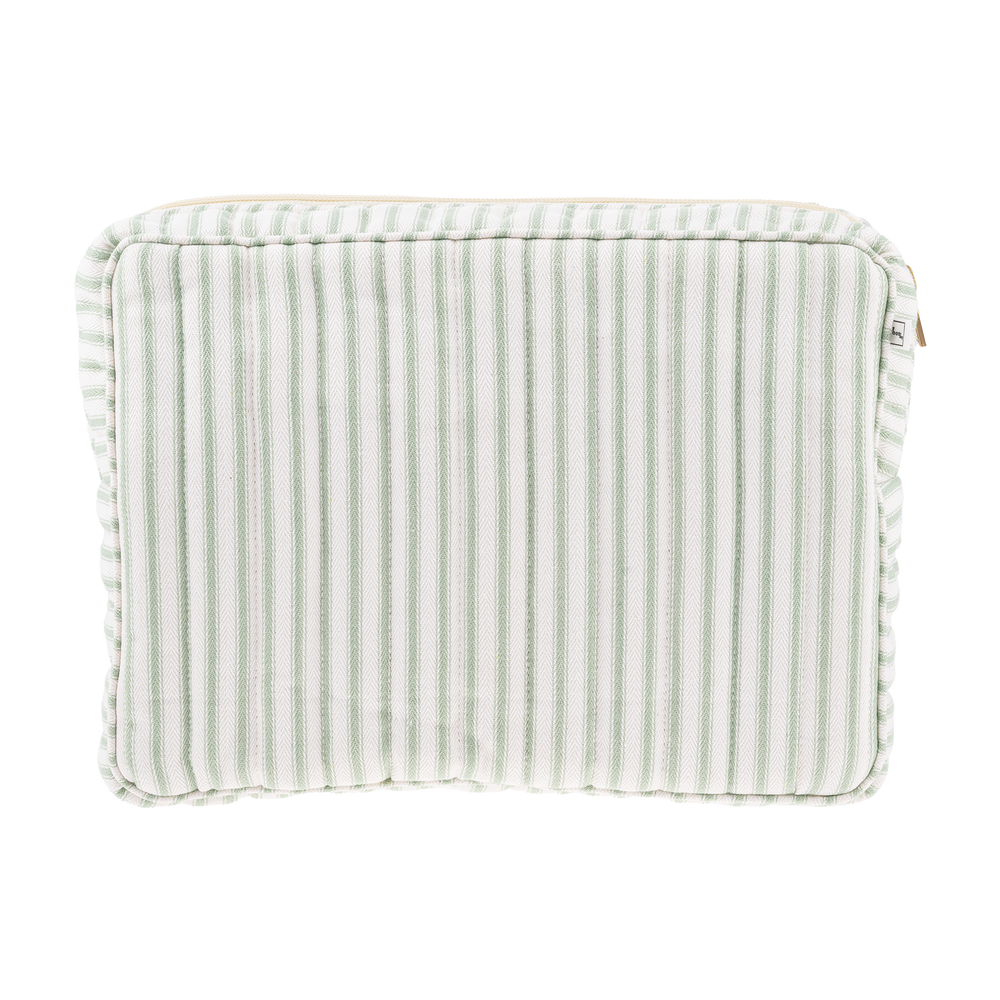 POUCH BIG MW TICKING STRIPE DUSTY GREEN