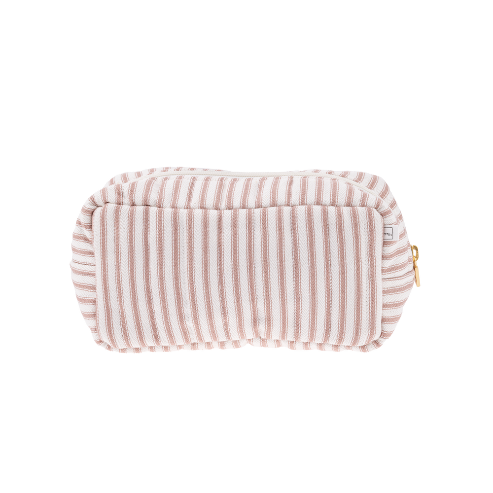 POUCH XS SQUARE MW TICKING STRIPE DUSTY PINK