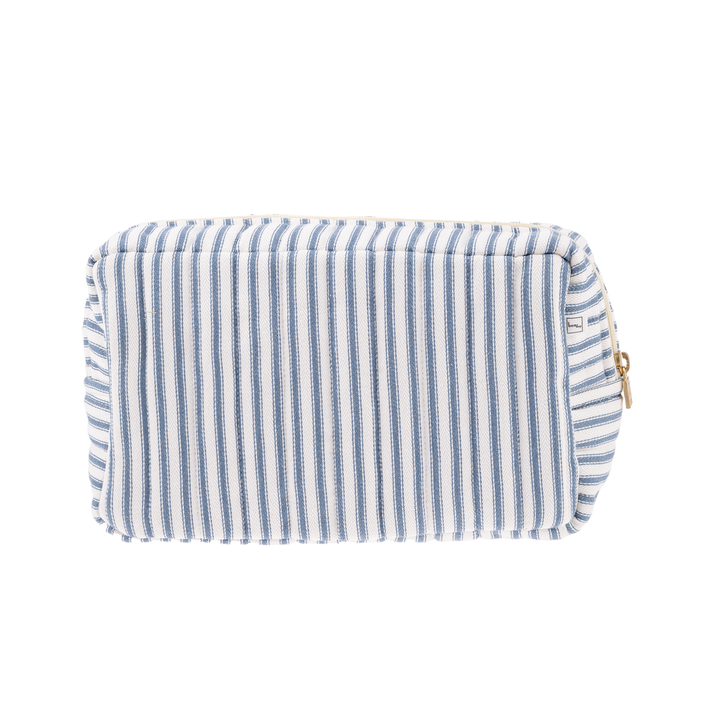 POUCH SQUARE MW TICKING STRIPE BLUE
