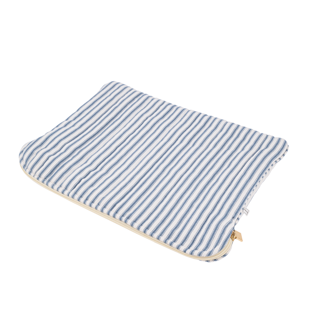 Image of Mac cover mw Ticking stripe blue from Bon Dep Essentials