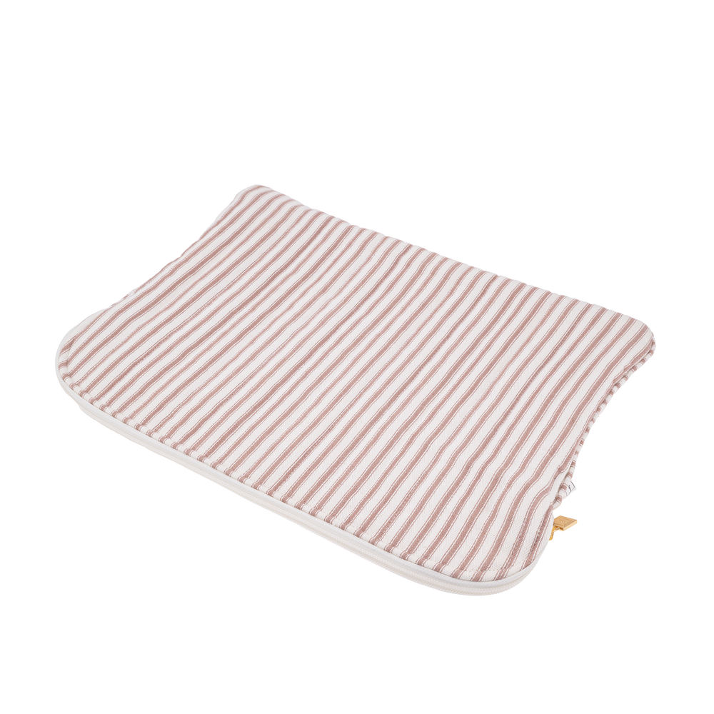 Image of Mac cover mw Ticking stripe dusty pink from Bon Dep Essentials