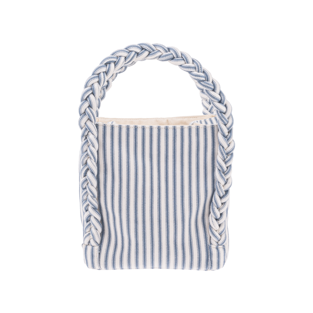 Image of Small shopper mw Ticking fabric  blue  from Bon Dep Essentials