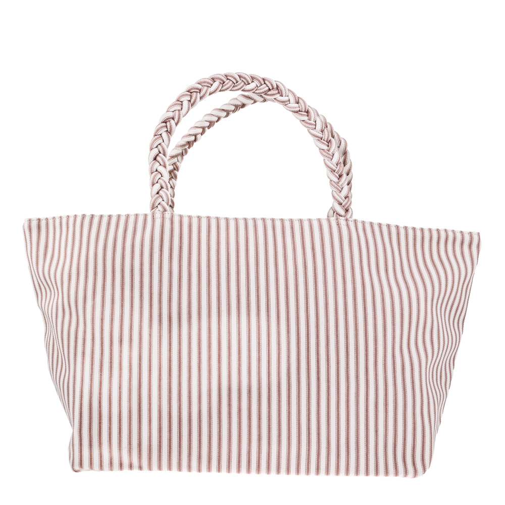 SHOPPER MW TICKING FABRIC DUSTY PINK