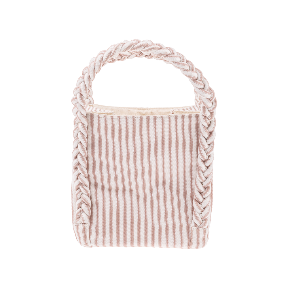 Image of Small shopper mw Ticking fabric dusty pink from Bon Dep Essentials