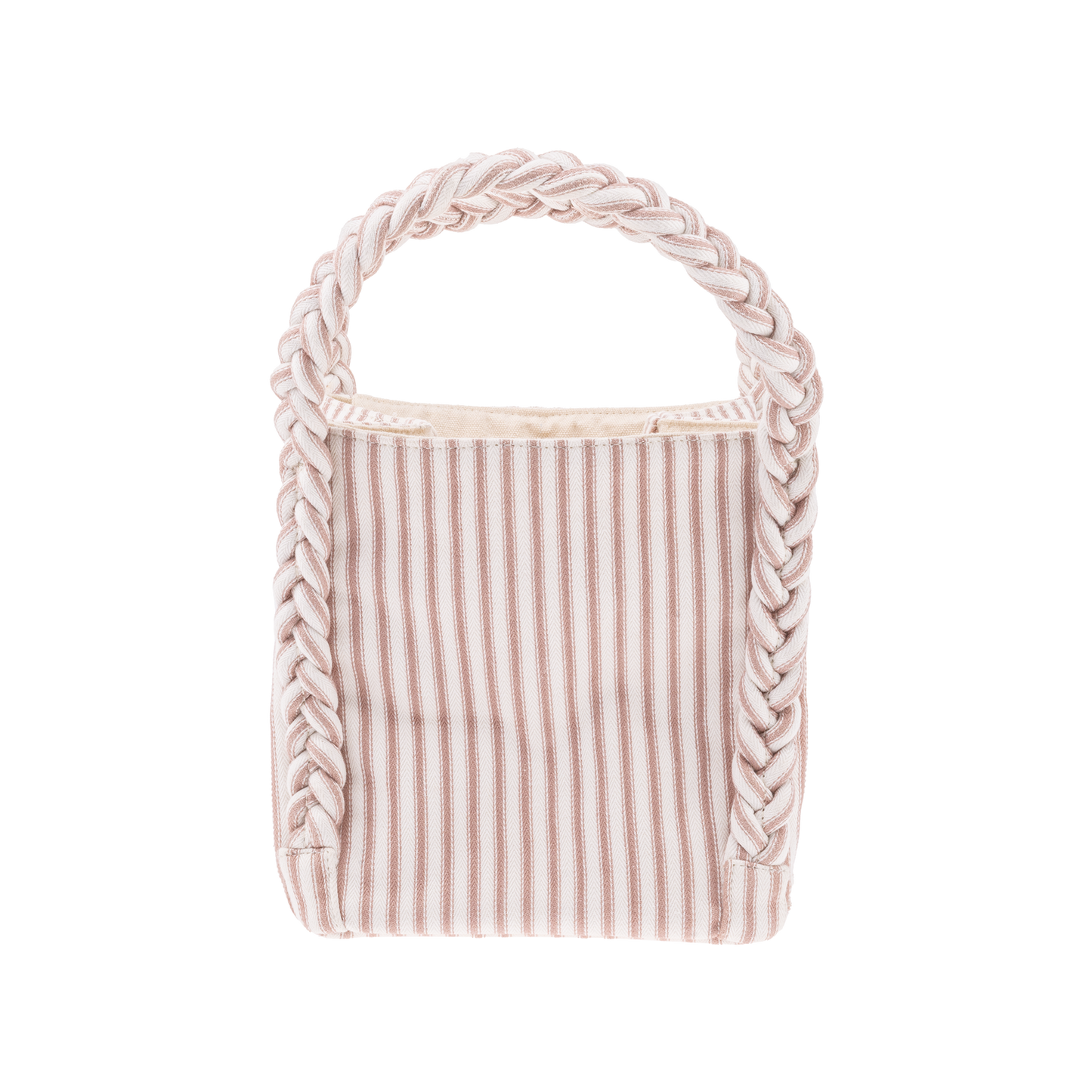 Image of Small shopper mw Ticking fabric dusty pink from Bon Dep Essentials