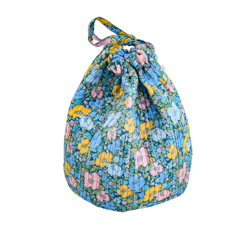 Image of Pouch round mw Liberty fabrics Meadow song blue from Bon Dep Essentials