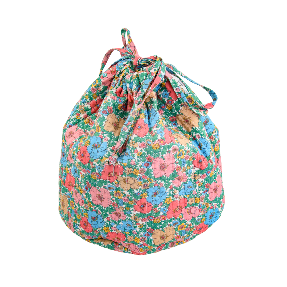 Image of Pouch round mw Liberty fabrics Meadow song peach from Bon Dep Essentials