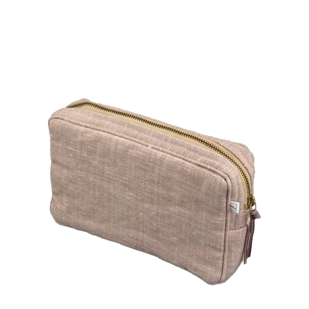 Image of Pouch small mw Belgian linen pink from Bon Dep Essentials