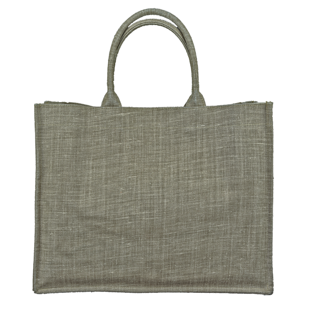 TOTE BAG MW BELGIAN LINEN TAUPE