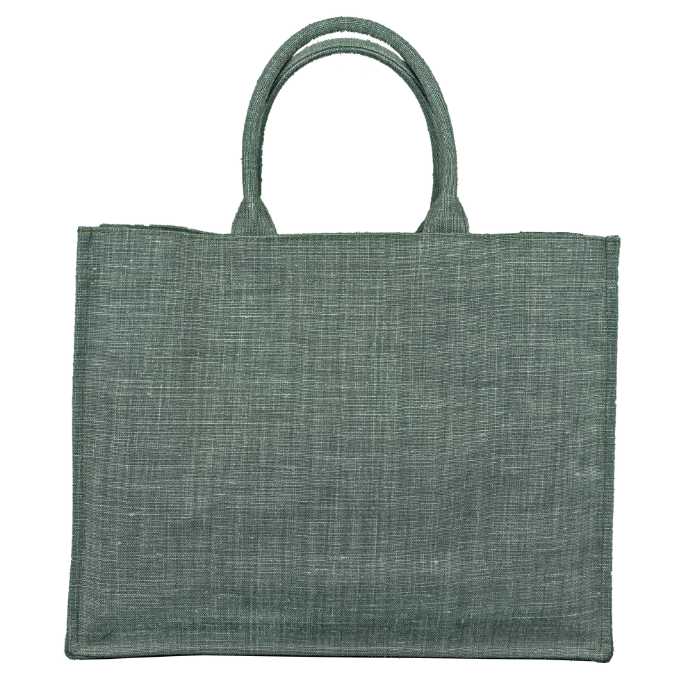 TOTE BAG MW BELGIAN LINEN HUNTER GREEN